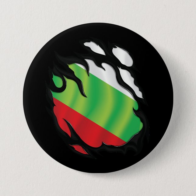 Bulgaria Ripped Flag Button (Front)