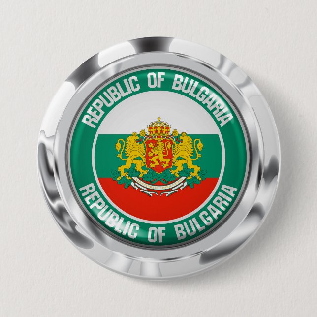 Bulgaria Round Emblem Button (Front)