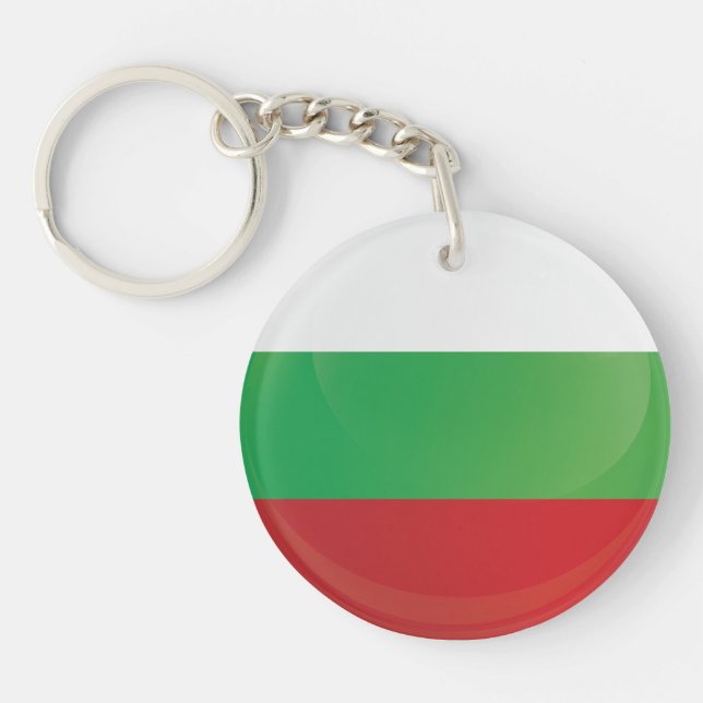 Bulgaria  Round Icon Flag Keychain (Front)