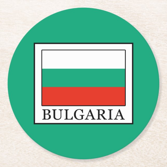 Bulgaria Round Paper Coaster (Front)