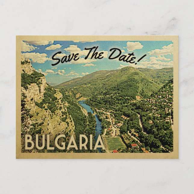 Bulgaria Save The Date Bulgarian Announcement Postcard (Front)