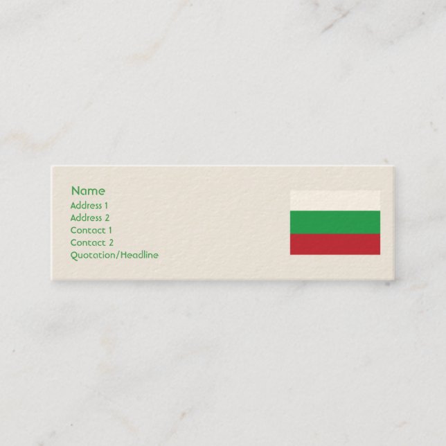 Bulgaria - Skinny Mini Business Card (Front)