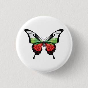 Bulgaria Swallowtail Butterfly Flag Sticker Button