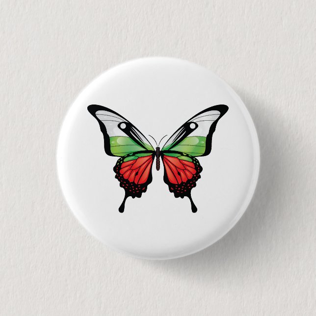 Bulgaria Swallowtail Butterfly Flag Sticker Button (Front)