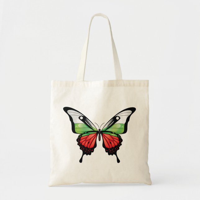 Bulgaria Swallowtail Butterfly Flag Sticker Tote Bag (Front)