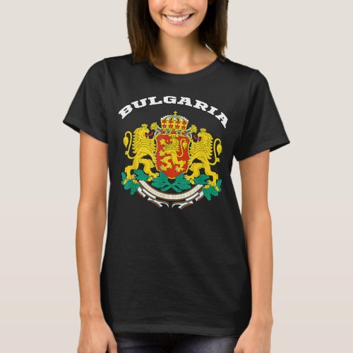 Bulgaria T_shirt Coat of arms Tee Flag souvenir So