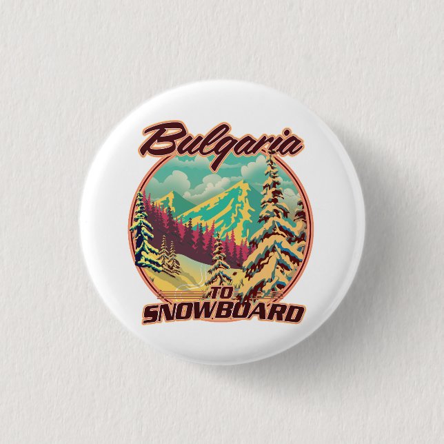 Bulgaria to Snowboard Button (Front)