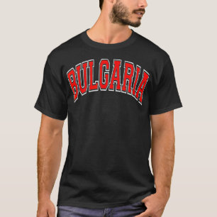 Bulgaria Varsity Style Red Tet T-Shirt