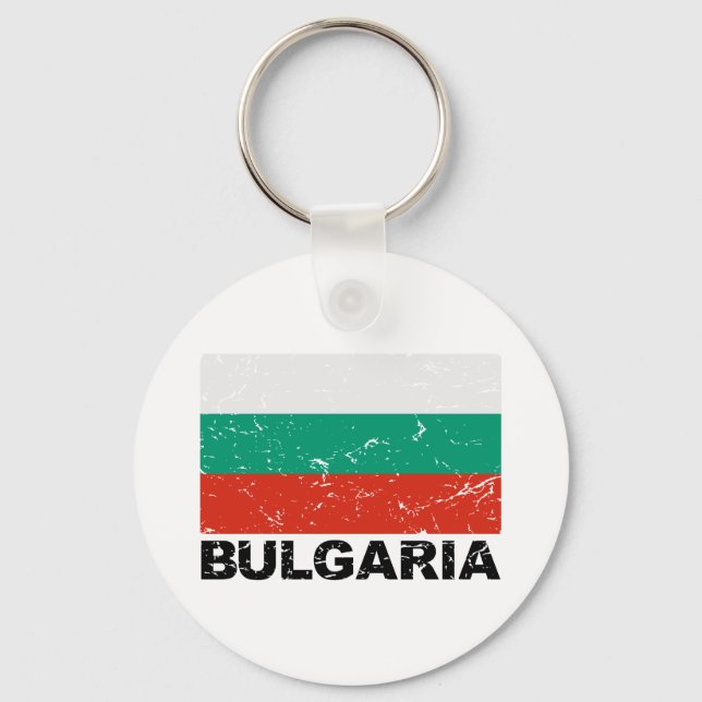 Bulgaria Vintage Flag Keychain (Front)