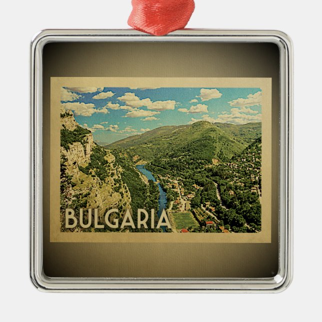 Bulgaria Vintage Travel Ornament (Front)