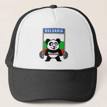 Bulgaria Weightlifting Panda Trucker Hat by cuteunion at Zazzle