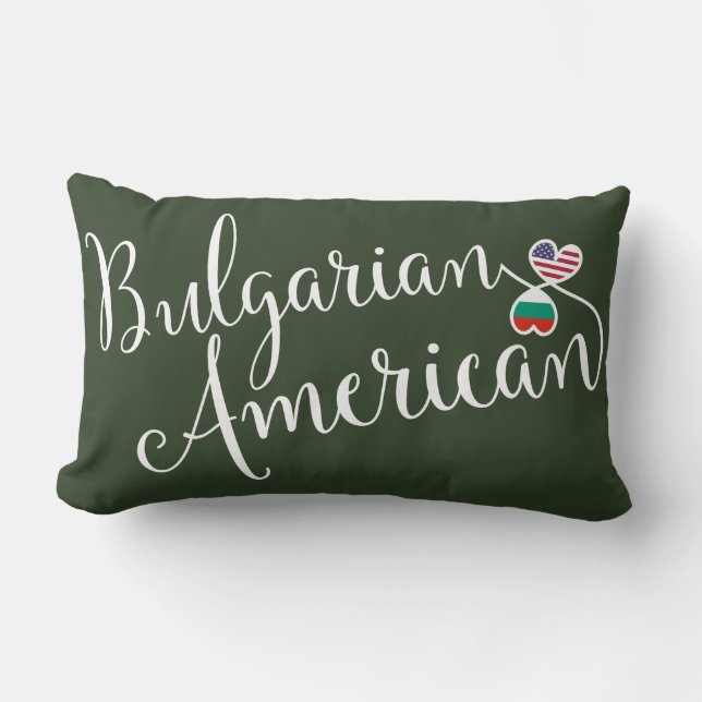 Bulgarian American Entwined Hearts   Lumbar Pillow (Front)