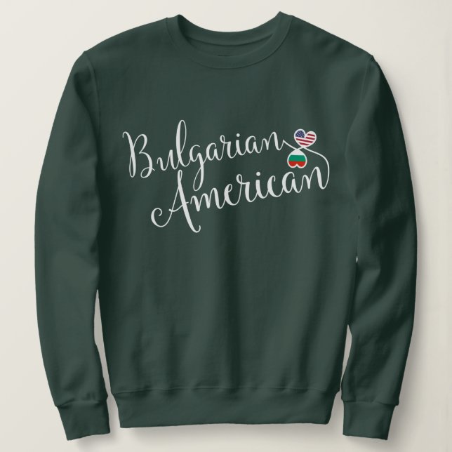Bulgarian American Entwinted Hearts Sweatshirt (Design Front)