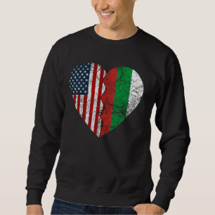 Bulgarian American Flag Heart United States Bulgar Sweatshirt