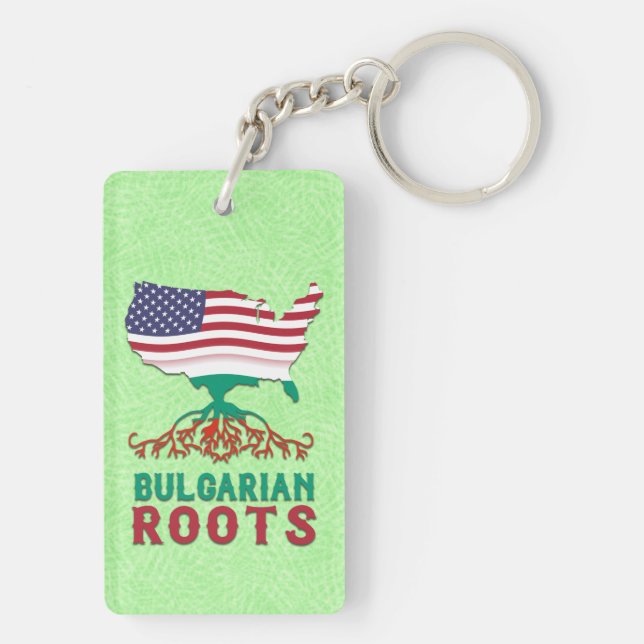 Bulgarian American Roots Keychain (Back)