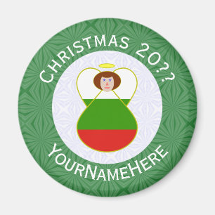 Bulgarian Angel Christmas Flag Personalized Magnet