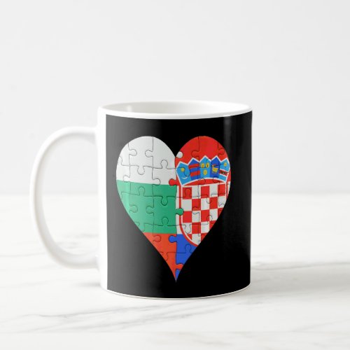 Bulgarian Croatian Flag Heart  Coffee Mug