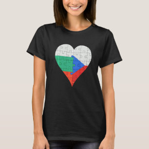 Bulgarian Czech Flag Heart T-Shirt
