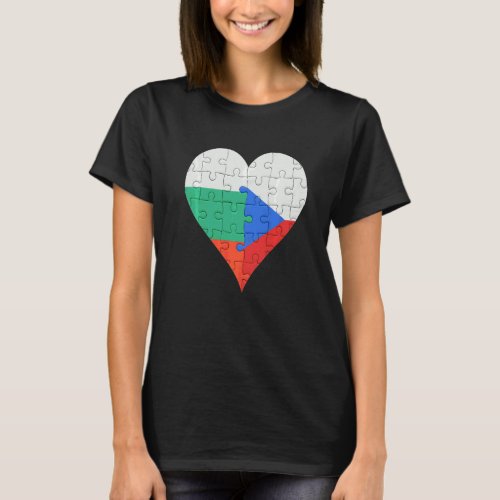 Bulgarian Czech Flag Heart T_Shirt