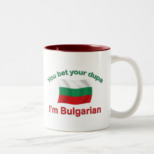 Bulgarian Dupa (with flag) Two-Tone Coffee Mug