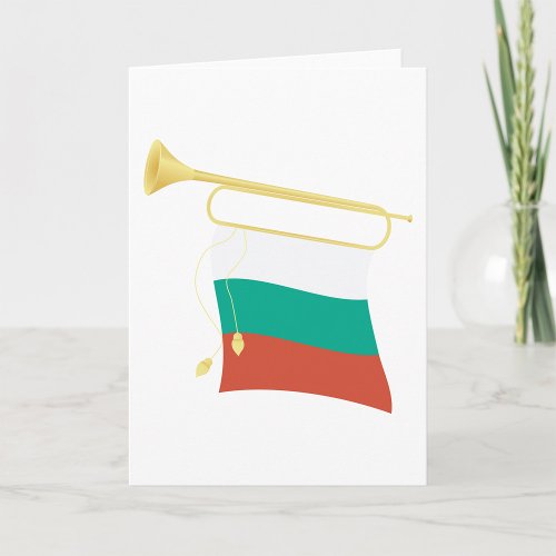 Bulgarian Flag And Bugle Card