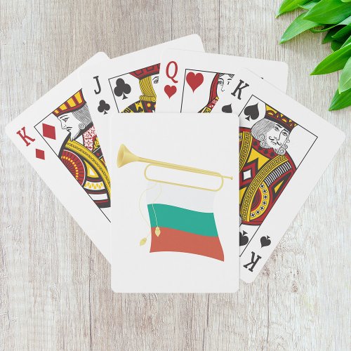 Bulgarian Flag And Bugle Playing Cards