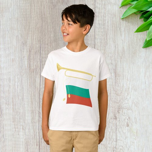 Bulgarian Flag And Bugle T_Shirt
