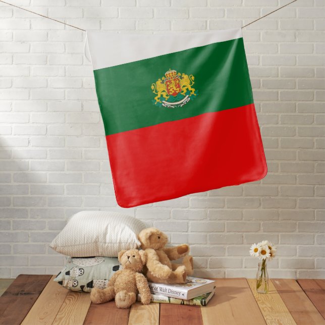 Bulgarian flag-coat of arms  baby blanket (In Situ)