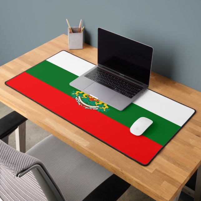 Bulgarian flag-coat of arms desk mat (Office 2)