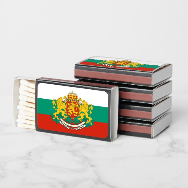 Bulgarian Flag & Coat of Arms, Flag of Bulgaria Matchboxes (Stacked)