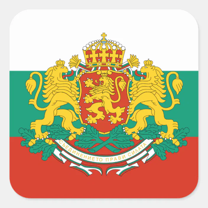 Bulgarian Flag & of Arms, Flag of Bulgaria Sticker | Zazzle.com