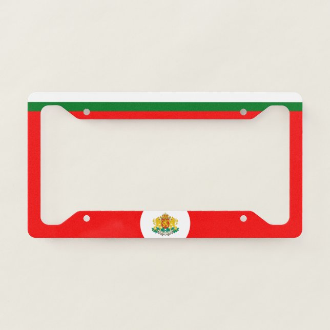 Bulgarian flag-coat of arms license plate frame (Front)