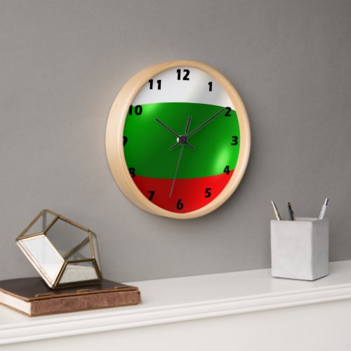 Bulgarian Flag Design Wall Clock