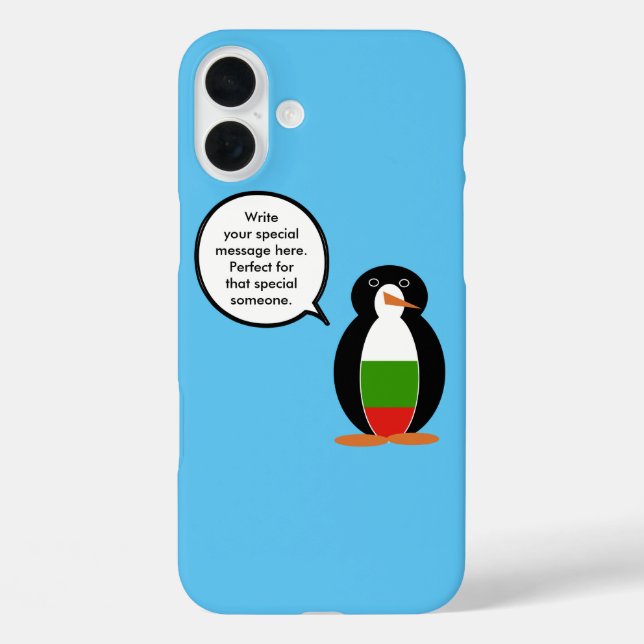 Bulgarian Flag Wildlife Penguin Personalized Gift Case-Mate iPhone Case (Back)