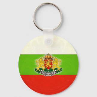 Bulgarian Flag with Coat of Arms Keychain