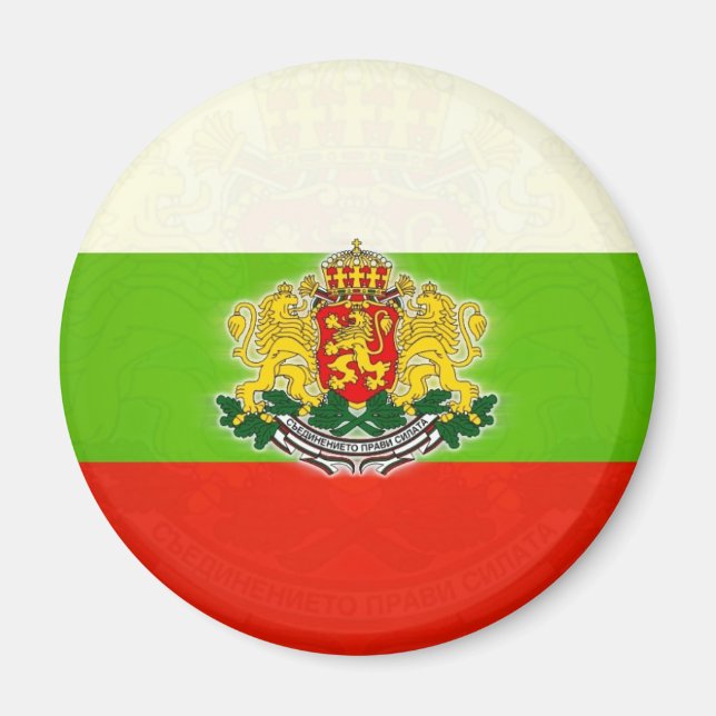 Bulgarian Flag with Coat of Arms Magnet (Front)