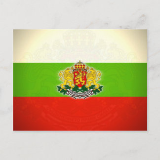 Bulgarian Flag with Coat of Arms Postcard