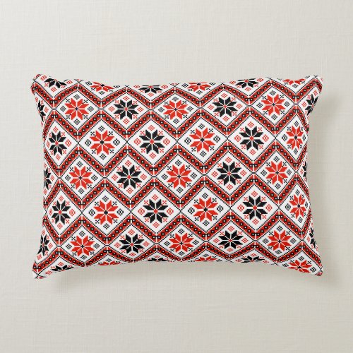 Bulgarian Flower Pattern Accent Pillow