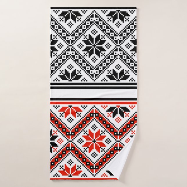 Bulgarian folk art folk art bath towel (Bath Towel)