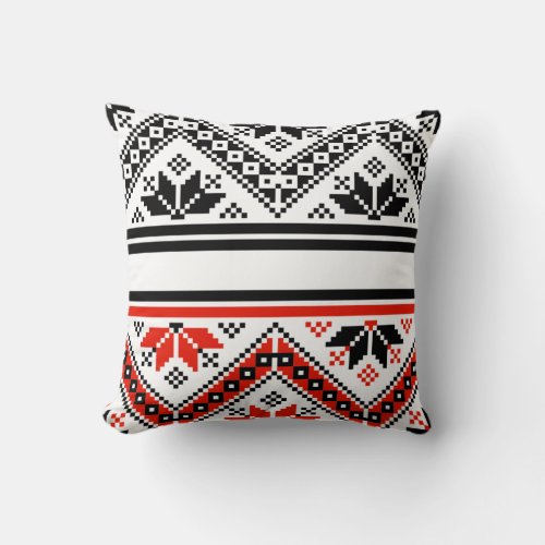 Bulgarian folk art folk art throw pillow