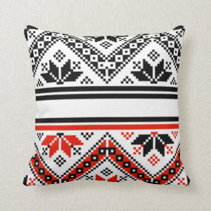 Bulgarian folk art folk art throw pillow