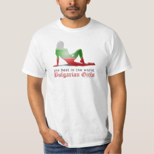 Bulgarian Girl Silhouette Flag T-Shirt
