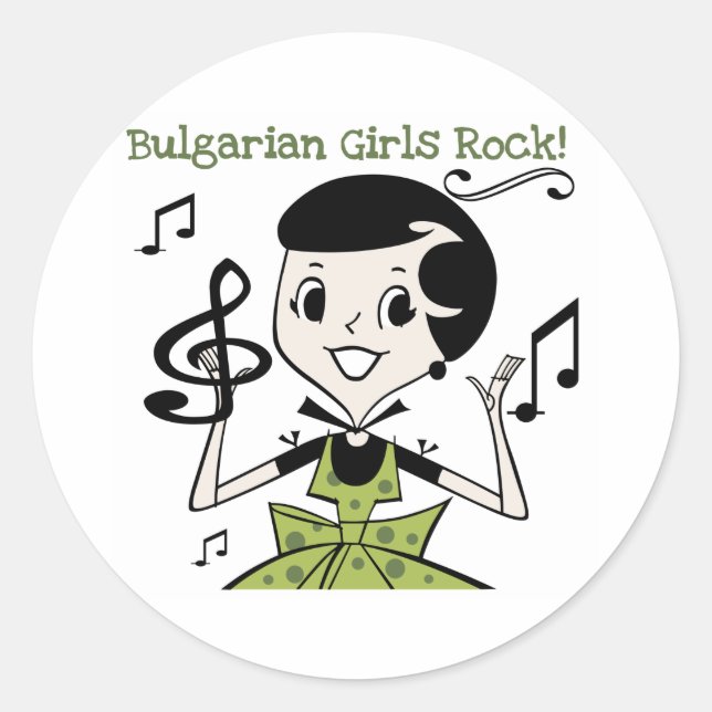 Bulgarian Girls Rock Classic Round Sticker (Front)