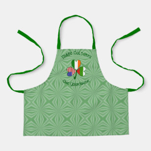 Bulgarian Irish American Flag Shamrock Personalize Apron