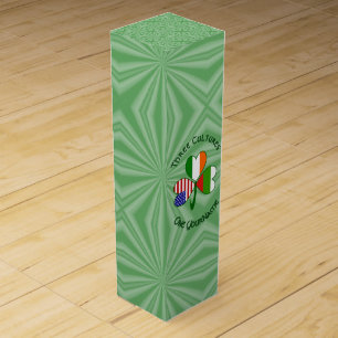 Bulgarian Irish American Shamrock Flag Personalize Wine Box