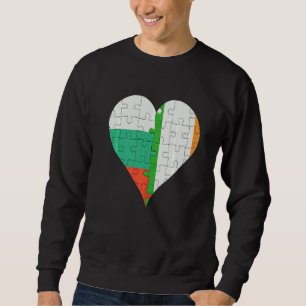 Bulgarian Irish Flag Heart Sweatshirt