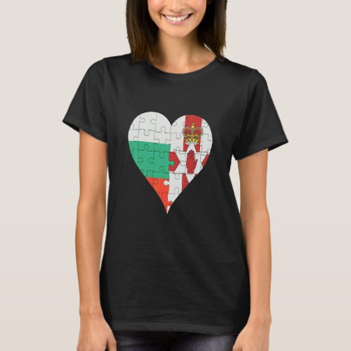Bulgarian Irish Flag Heart  T_Shirt