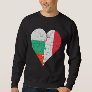 Bulgarian Maltese Flag Heart Sweatshirt