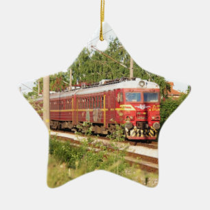 Bulgarian Passenger Train Ceramic Ornament