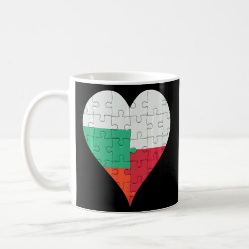 Bulgarian Polish Flag Heart  Coffee Mug